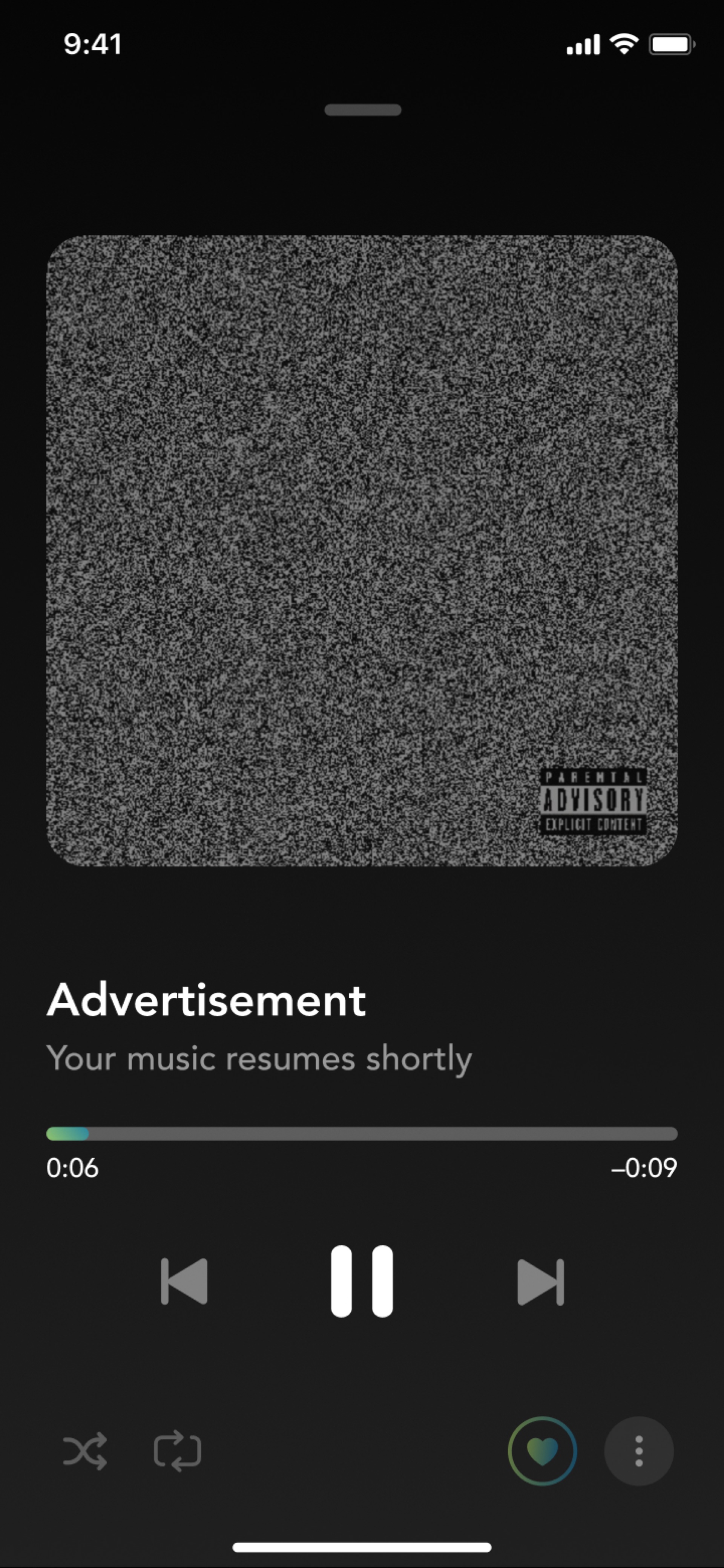 Audio ad on Disctopia mobile app