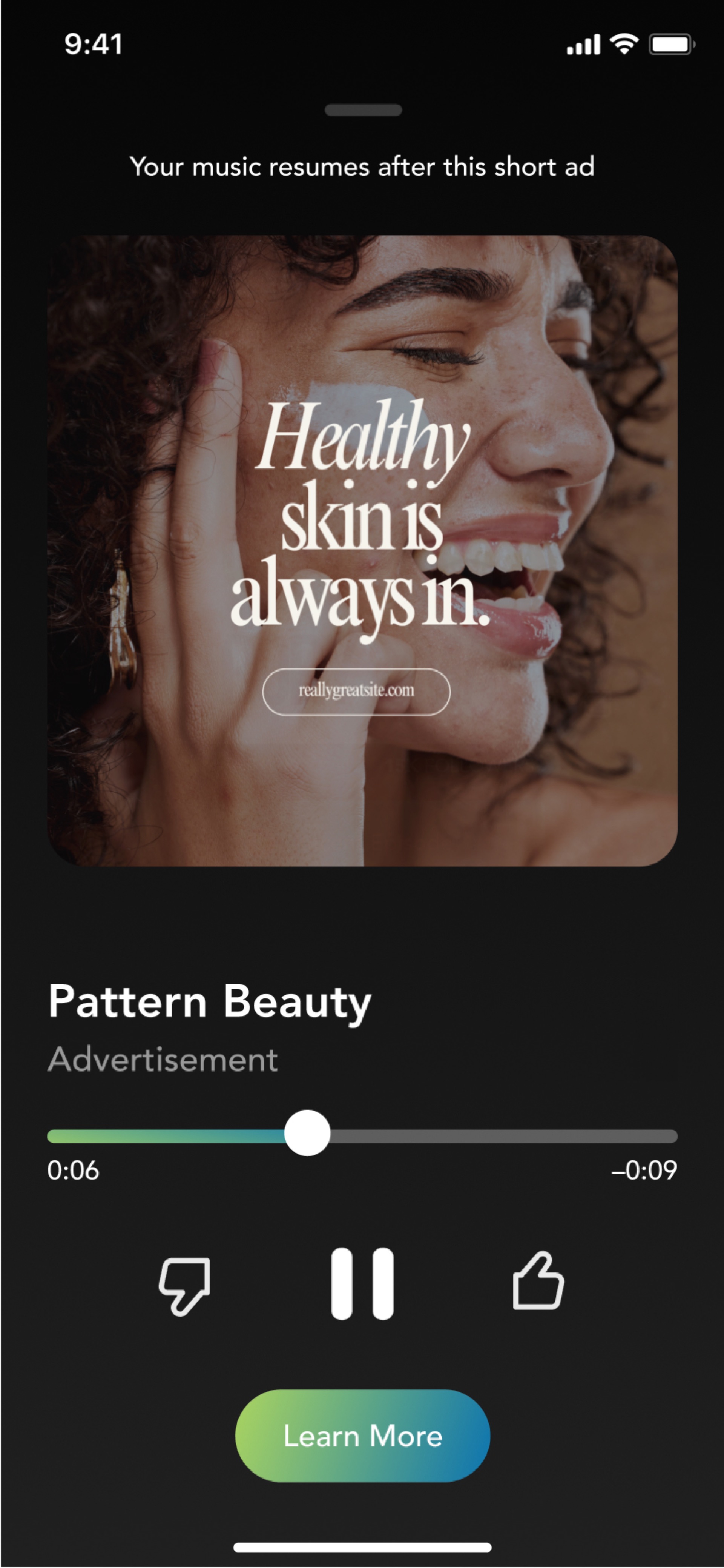 Display ad placement in Disctopia music browse